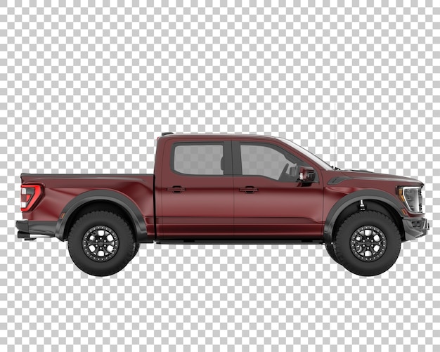 PSD pickup truck on transparent background. 3d rendering - illustration