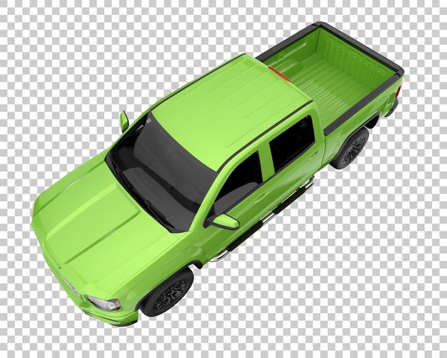 Pickup truck on transparent background. 3d rendering - illustration