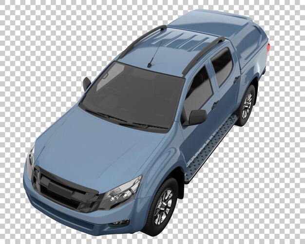 Pickup truck on transparent background. 3d rendering - illustration