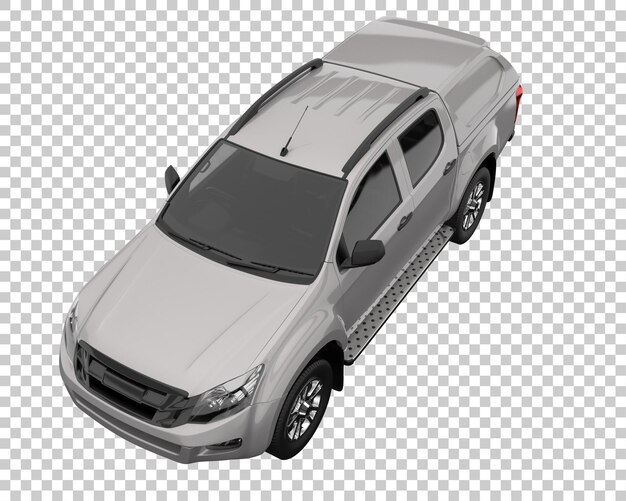 Pickup truck on transparent background. 3d rendering - illustration