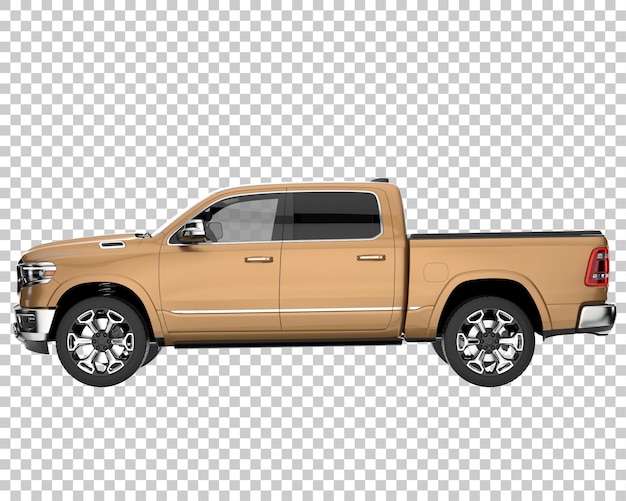 Pickup truck on transparent background. 3d rendering - illustration