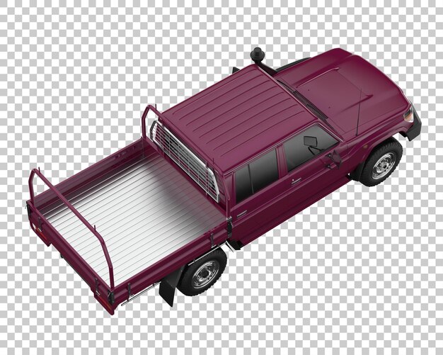 PSD pickup truck on transparent background. 3d rendering - illustration