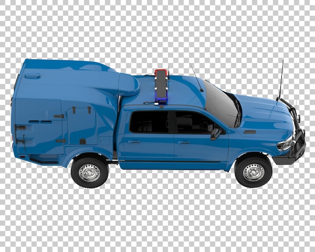 PSD pickup truck on transparent background. 3d rendering - illustration