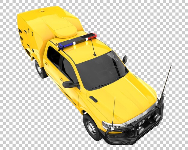 Pickup truck on transparent background. 3d rendering - illustration