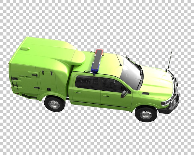 PSD pickup truck on transparent background. 3d rendering - illustration