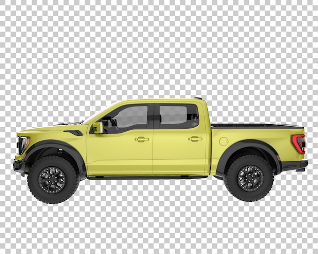 Pickup truck on transparent background. 3d rendering - illustration