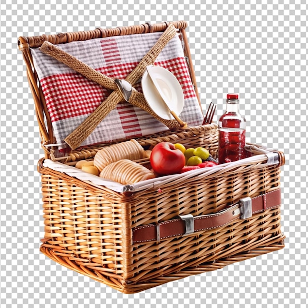 Picnic basket on transparent background