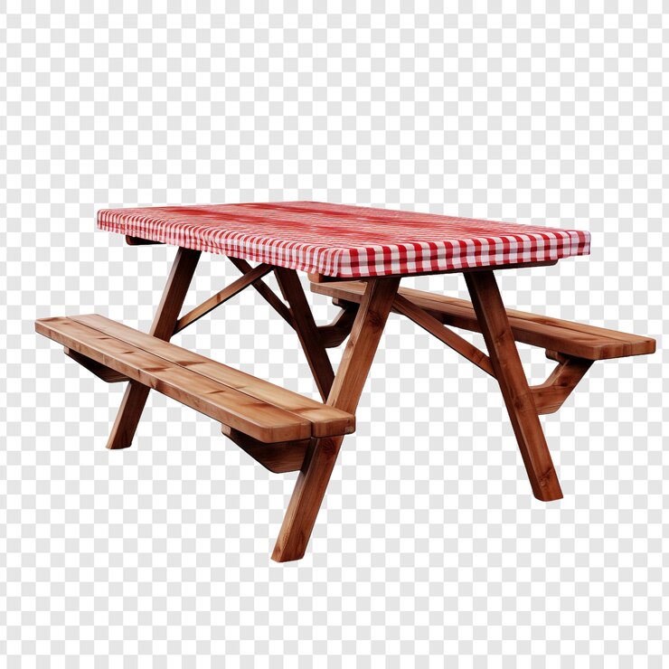 PSD picnic table isolated on transparent background