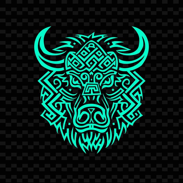 PSD pictish warrior emblematic tattoo logo met wilde zwijnen en s creative tribal vector designs