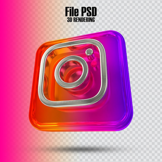 PSD pictogram instagram 3d-rendering