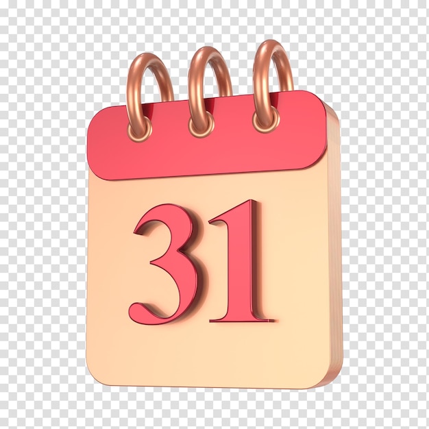 PSD pictogram kalender nummer 3d-rendering