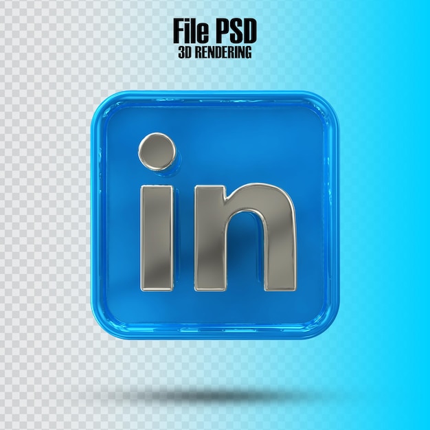 Pictogram LinkedIn 3D-rendering