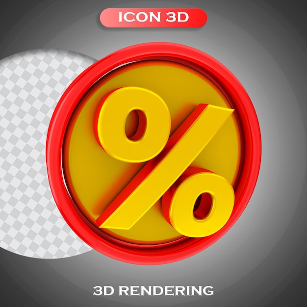 Pictogram met geldsymbool in realistische 3d render