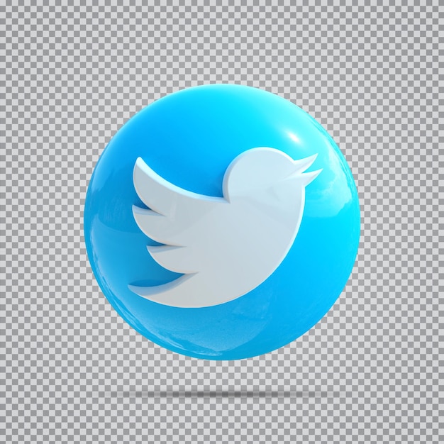 PSD pictogram sociale media twitter 3d