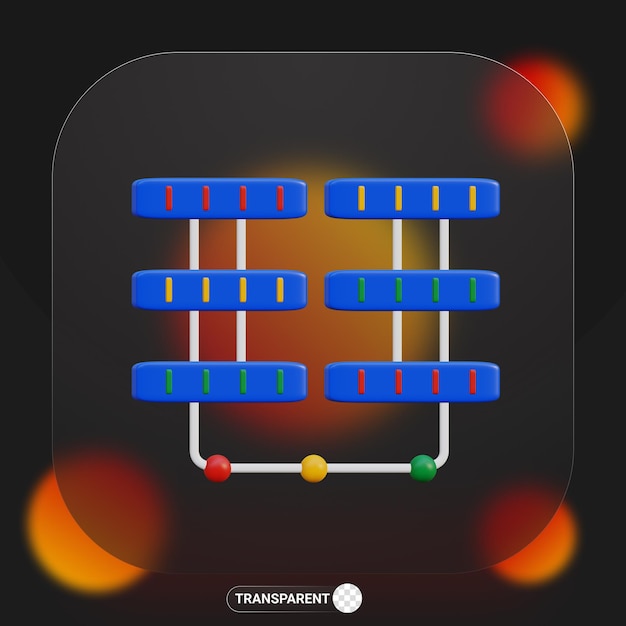 PSD pictogram voor 3d-rendering databaseopslag