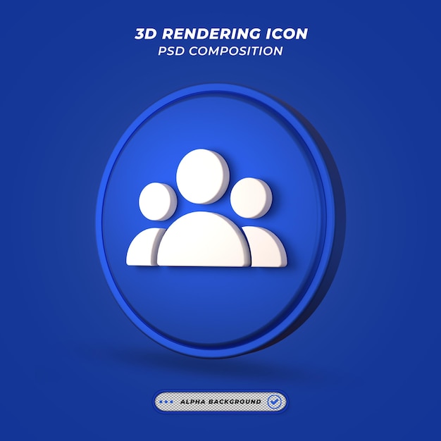 Pictogram voor meerdere personen in 3d-rendering