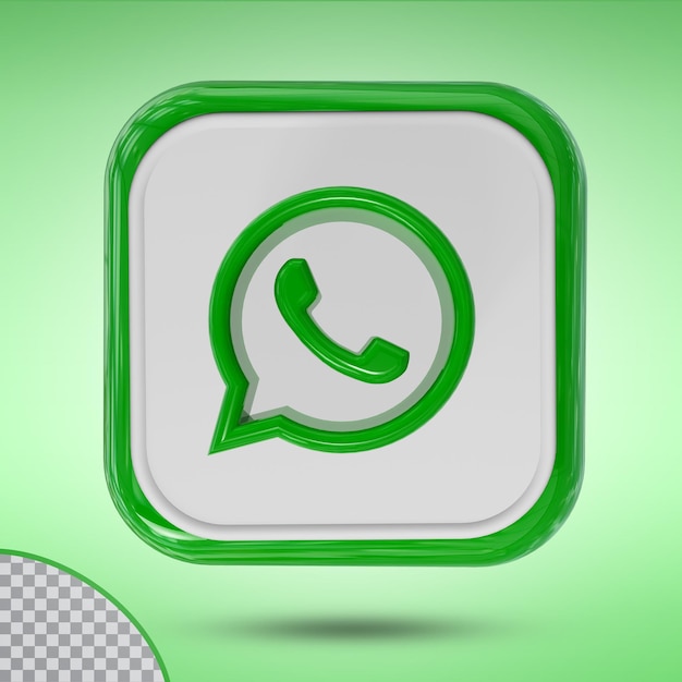 pictogram whatsapp 3D-stijl vierkant