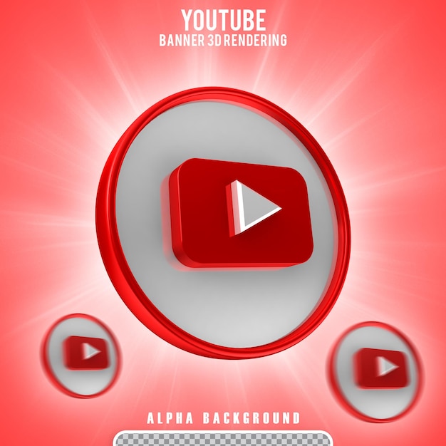 Pictogram youtube logo geïsoleerd 3d ontwerp