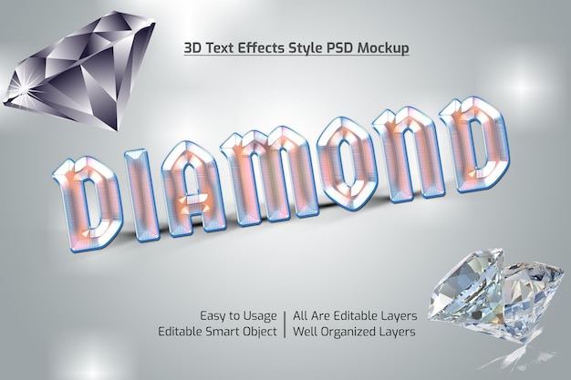 изображение 3D-алмазов на сером фоне