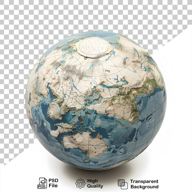 PSD a picture of a 3d earth with a png picture of a 3d earth isolated on transparent background