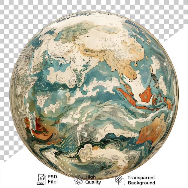 PSD un'immagine di una terra 3d con un'immagine png di una terra 3d isolata su uno sfondo trasparente