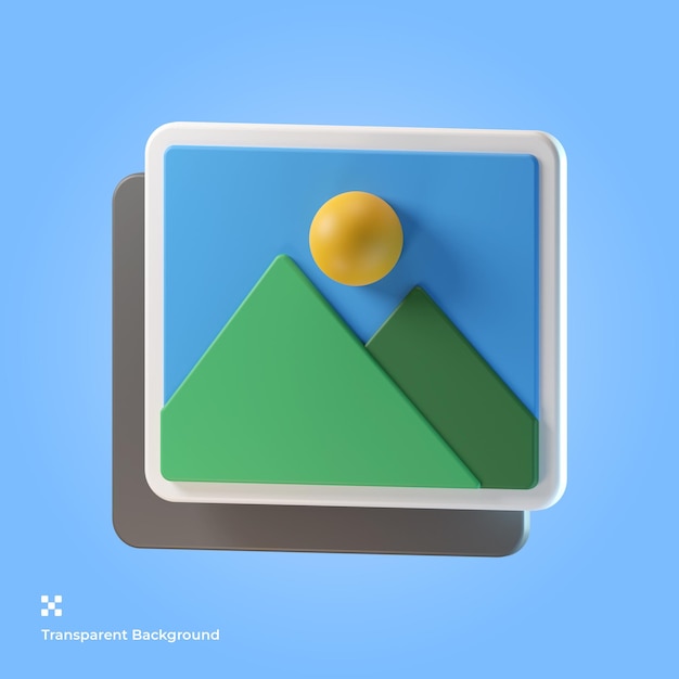 PSD picture 3d icon illustration