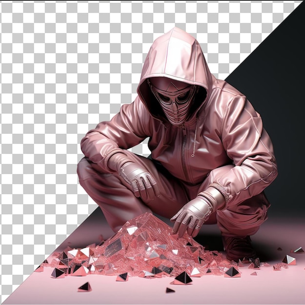 PSD picture of 3d thief cartoon stealing a diamond