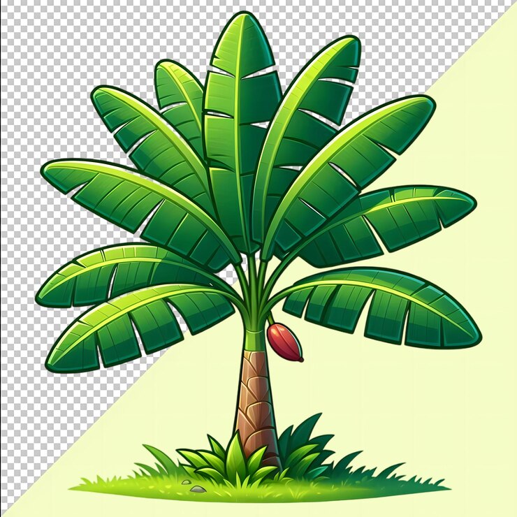 PSD バナナの絵を描いたバナナの植物の写真