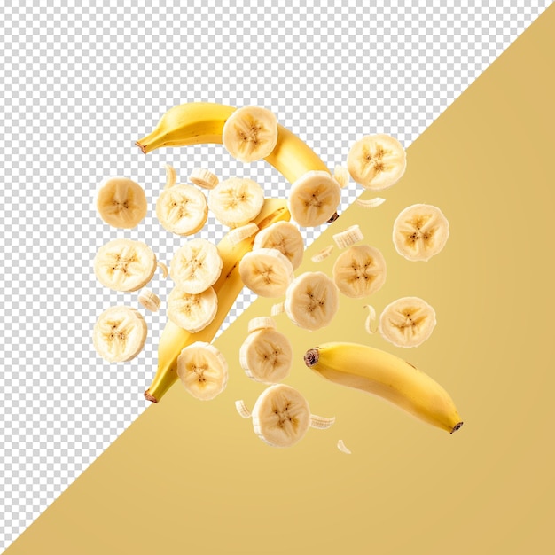 PSD a picture of bananas and bananas with a background of a banana