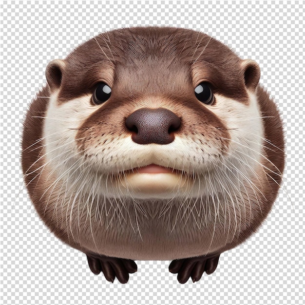 PSD a picture of a beaver with a brown nose and a white mustache