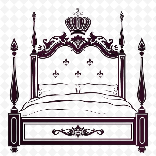 PSD a picture of a bed with a crown on it