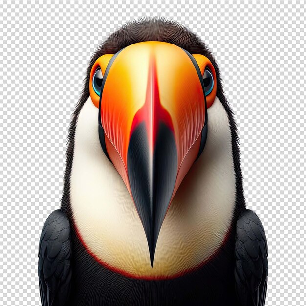 PSD a picture of a bird with a black beak and orange beak