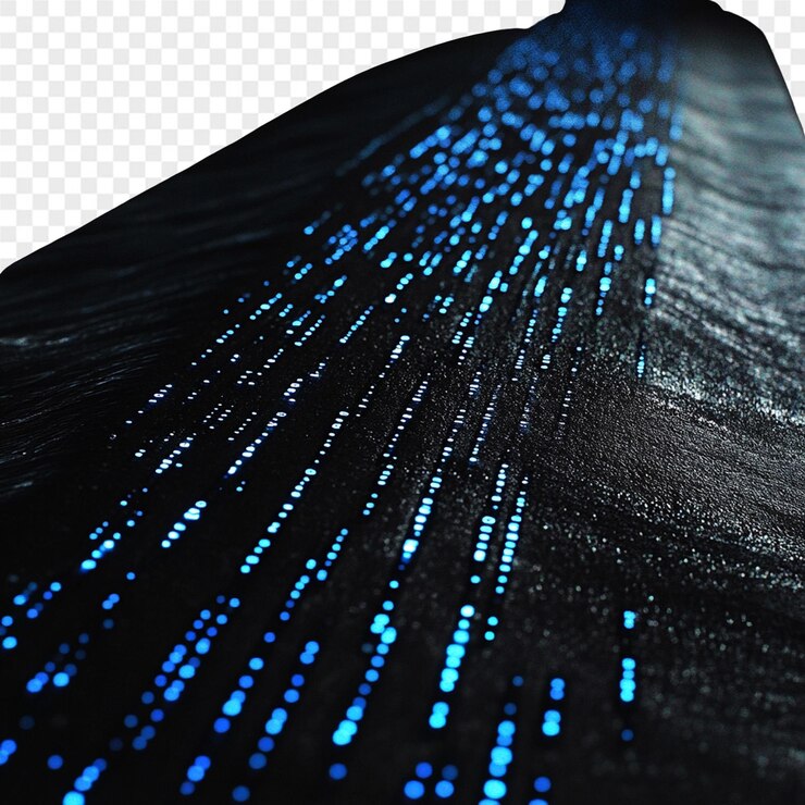 PSD a picture of a black piece of wood with blue and green lights