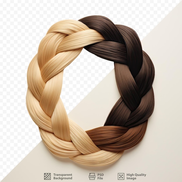Premium PSD A picture of a braid with a braid in the middle.