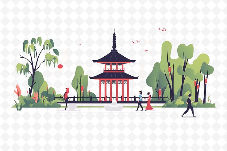 PSD 紅色和白色背景的建築物的圖片