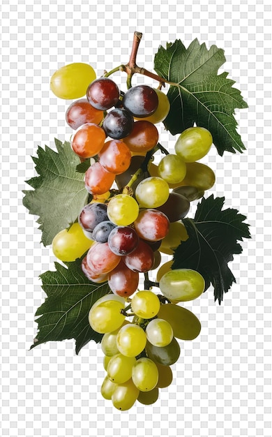 PSD un'immagine di un grappolo di uve con una foglia su di esso