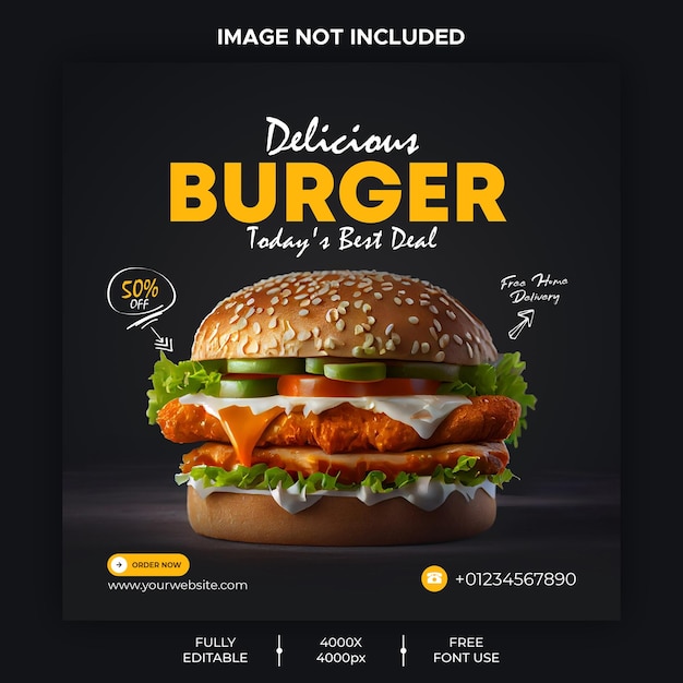 a picture of a burger called'food'on the screen