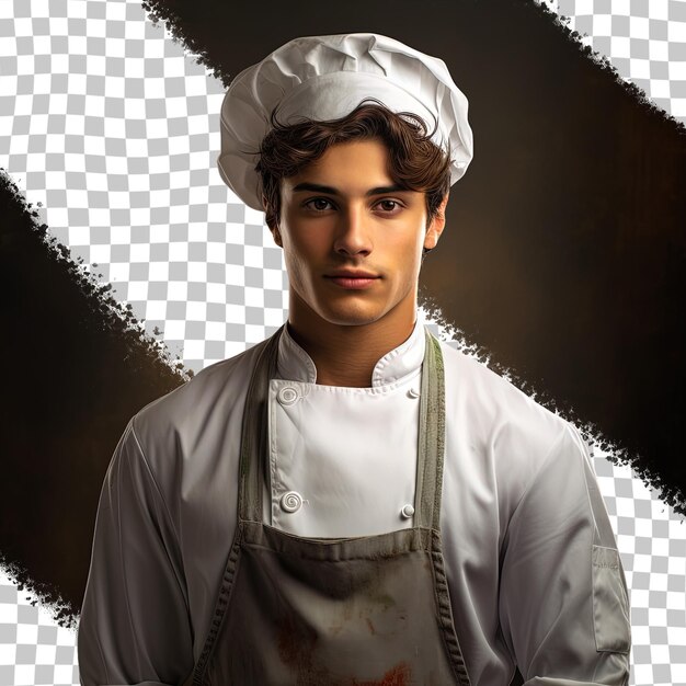 PSD a picture of a chef with a black background and the words 