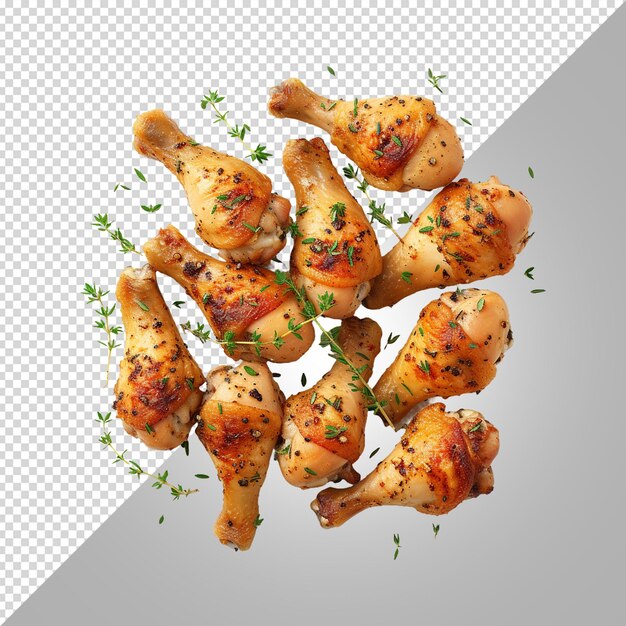 PSD a picture of a chicken with herbs on it