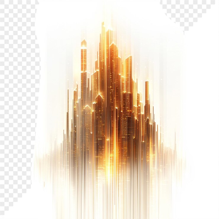 PSD a picture of a city on a transparent background