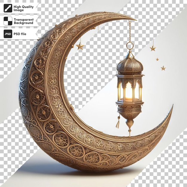 PSD a picture of a crescent moon and a lamp