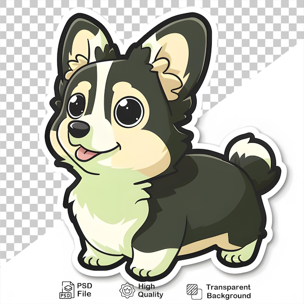 PSD a picture of a dog sticker on transparent background