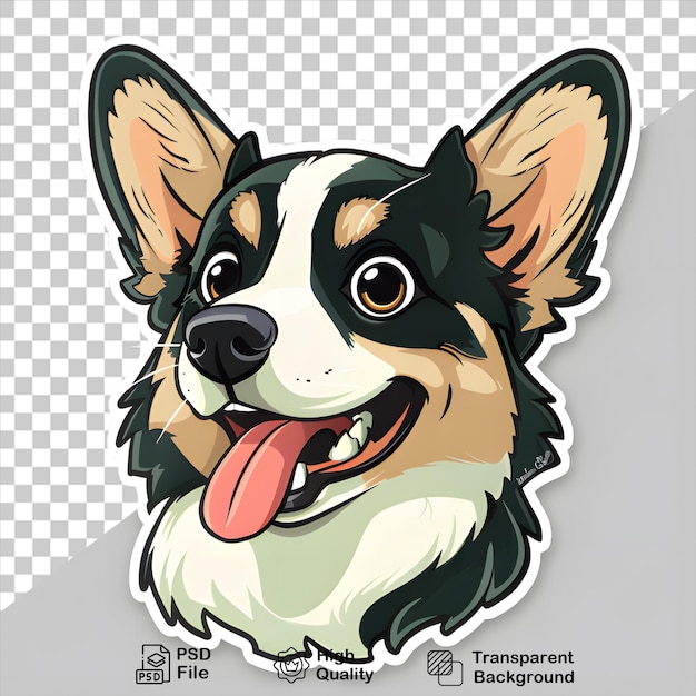 A picture of a dog sticker on transparent background