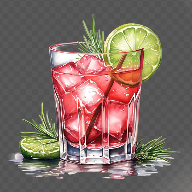 PSD a picture of a drink with limes and limes