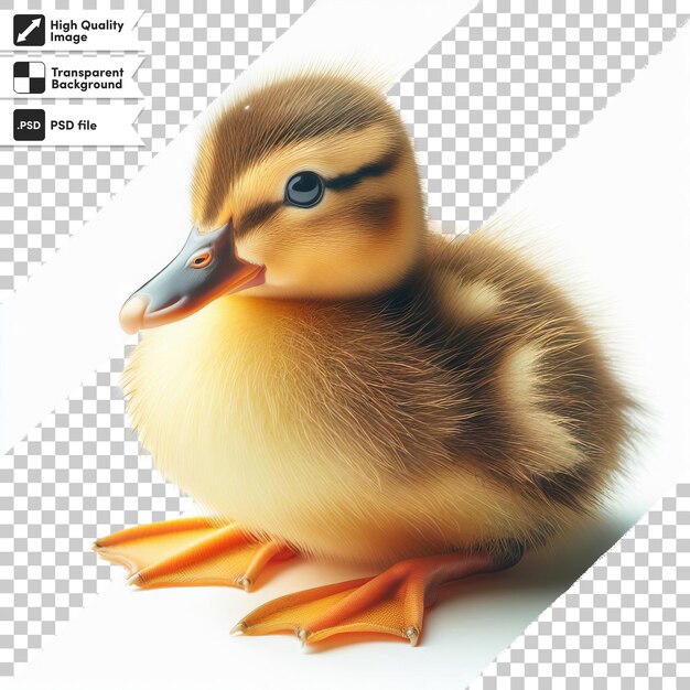 PSD a picture of a duck that has the word baby on it