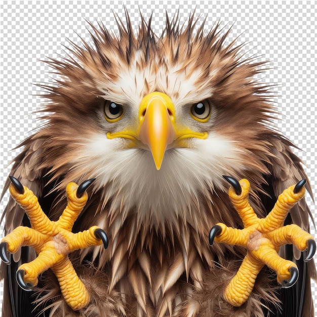 PSD a picture of an eagle with corn on its face