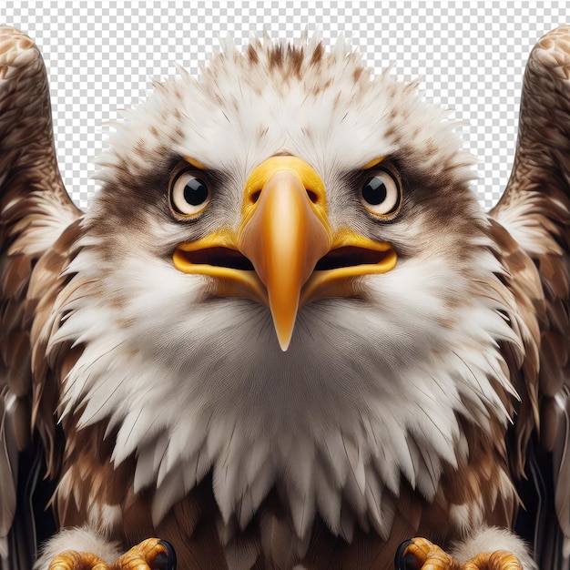 PSD a picture of an eagle with a yellow beak and a black background