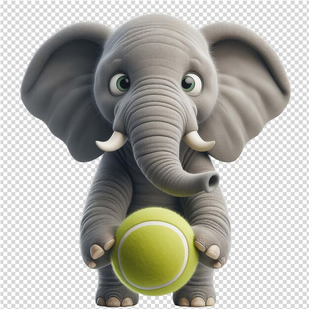 PSD a picture of an elephant and a ball with the word elephant on it