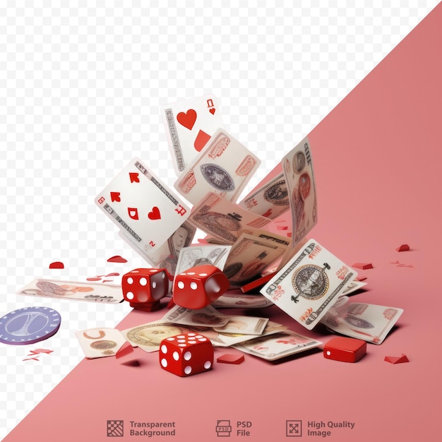 PSD a picture featuring cards dice and cash