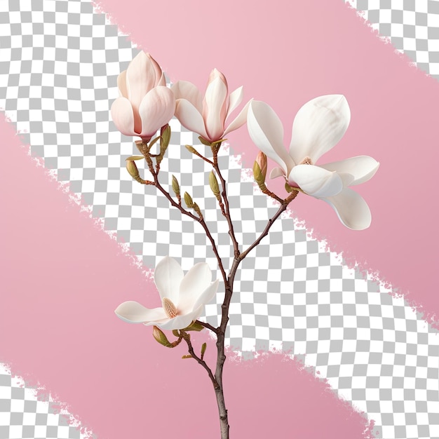 PSD l'immagine di un fiore con sopra la parola magnolia